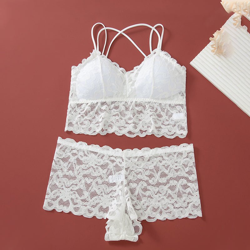 Damen-Spitzen-Bralette- und Höschen-Set – Bild 7