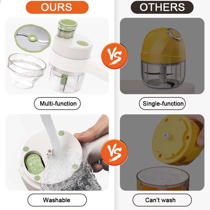 🥔 Begrenzte Zeit halber Preis - Multifunktionales elektrisches Handgemüseschneide-Set Kaufen Sie 2 (sparen Sie 6€) – Bild 11