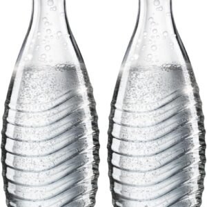 SodaStream 0,7L CRYSTAL Glaskaraffe | Spülmaschinenfest | Kompatibel mit Crystal & Penguin | elegantes Design | 2er-Pack, Glas