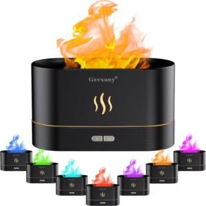 Flammen Aroma Diffuser, Upgrade 7-Farben-Licht Diffuser