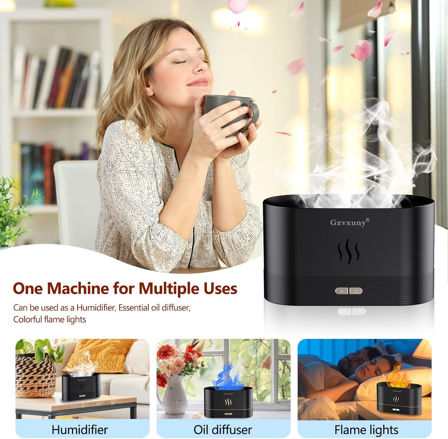 Flammen Aroma Diffuser, Upgrade 7-Farben-Licht Diffuser – Bild 5